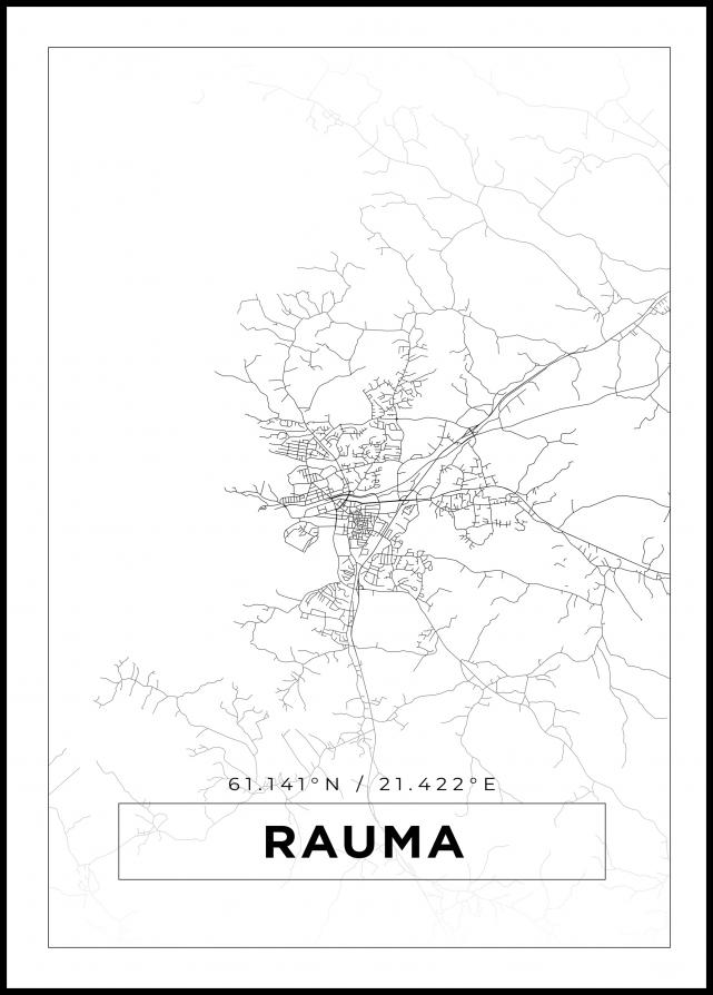 Mapa - Rauma - Cartaz Branco