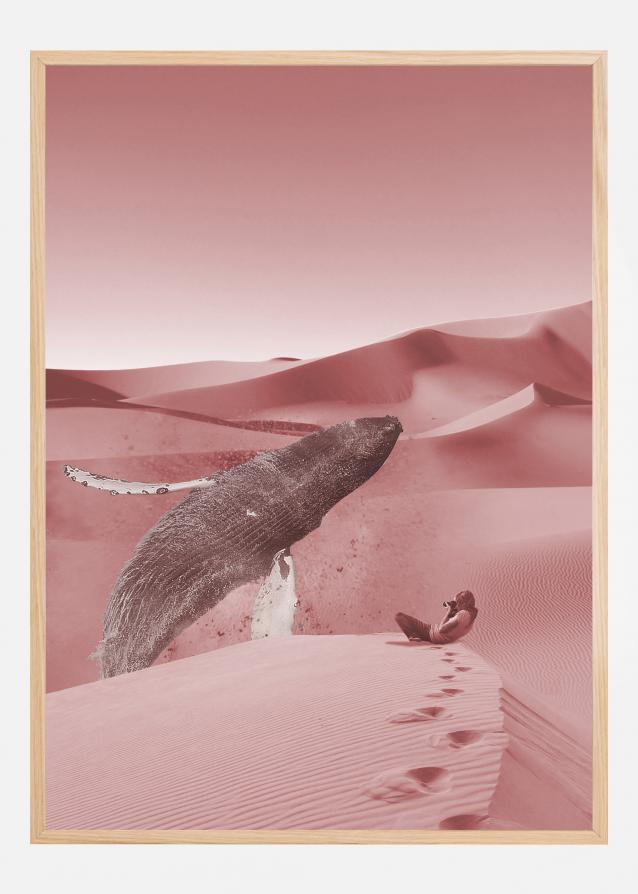 Whale in a pink desert Póster