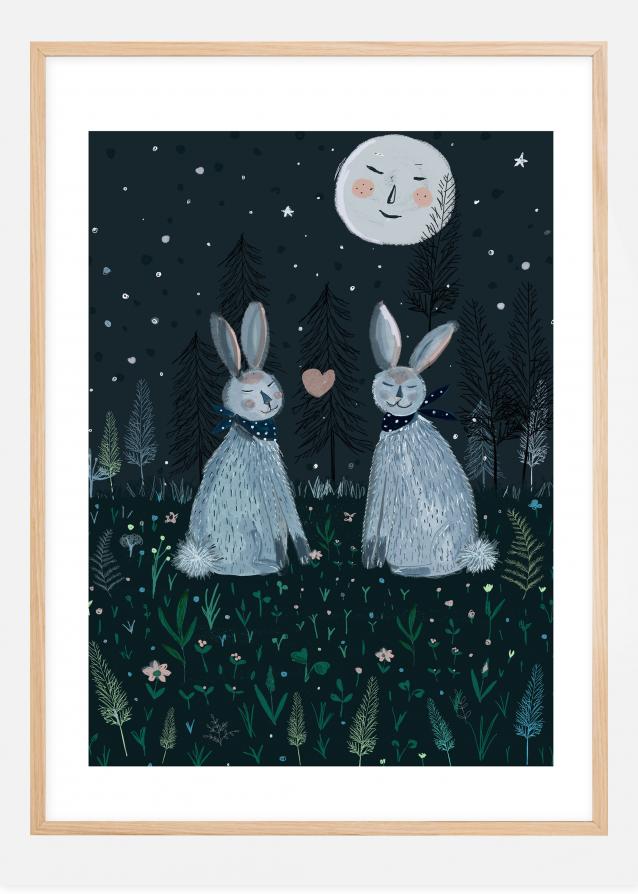 Rabbits in the Forest Póster