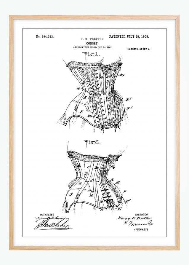 Desenho de patentes - Espartilho I Póster