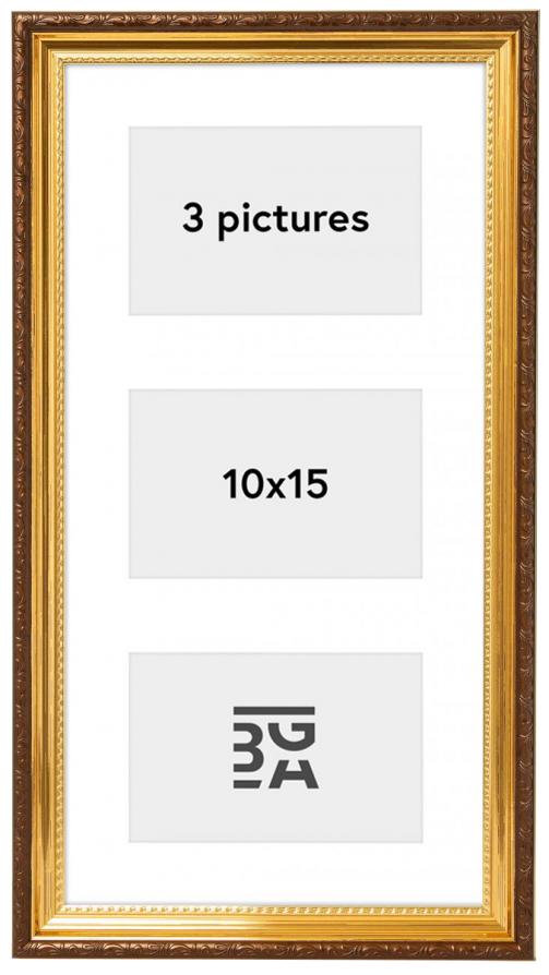 Abisko Conjunto de molduras XIII Dourado - 3 Fotografias (10x15 cm)