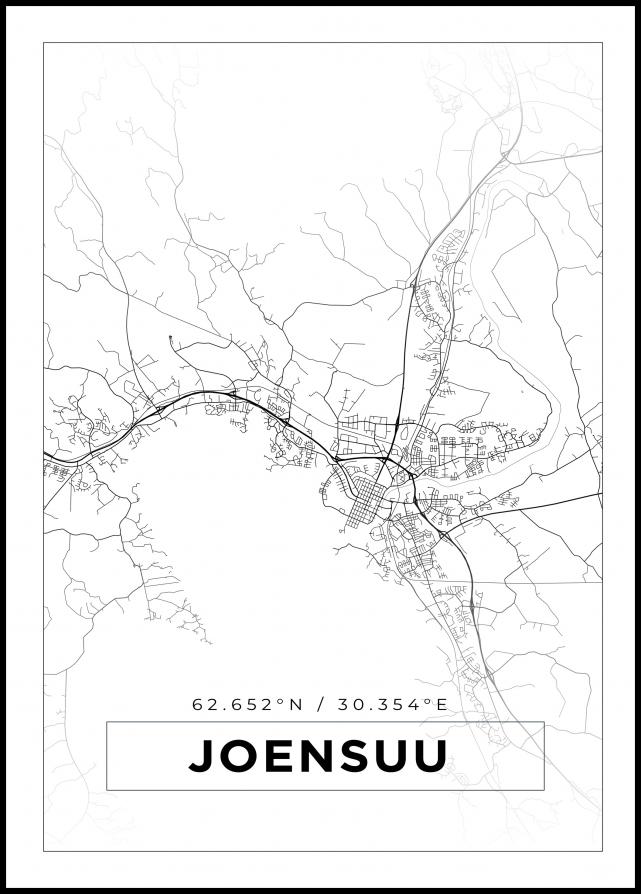 Mapa - Joensuu - Cartaz Branco