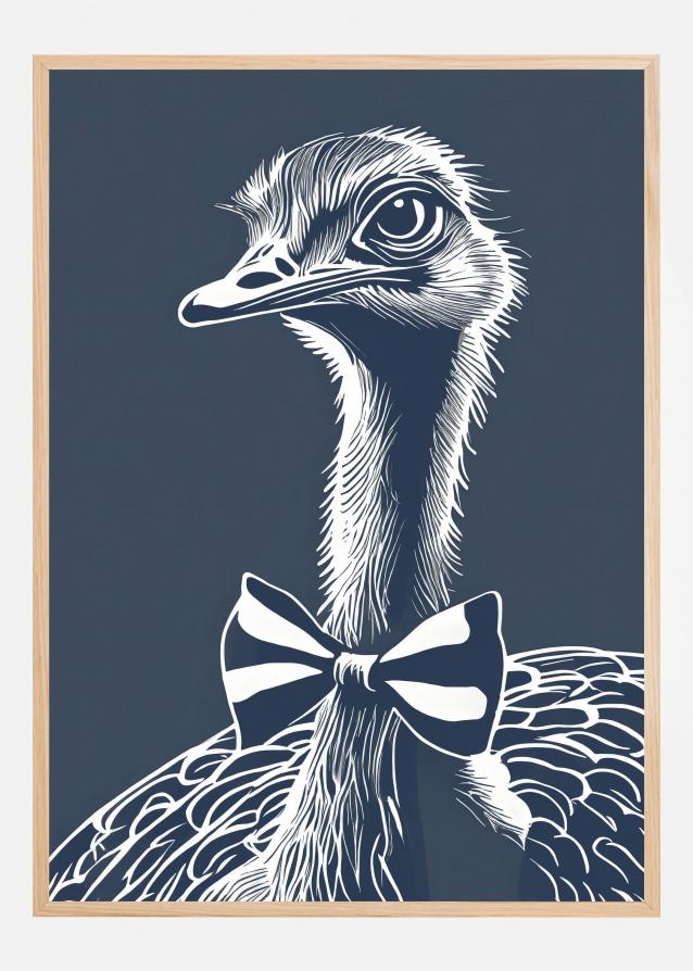 Ostrich with bow tie Póster