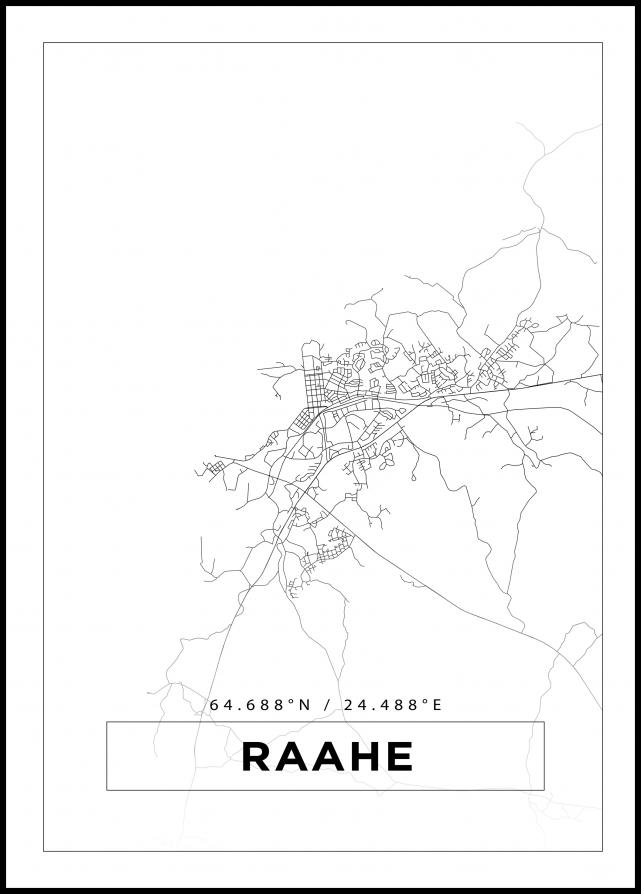 Mapa - Raahe - Cartaz Branco