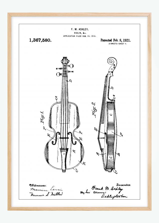 Desenho de patentes - Violino Póster