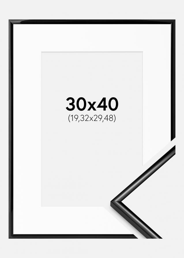 Moldura Scandi Preto 30x40 cm - Passe-partout Branco 8x12 inches