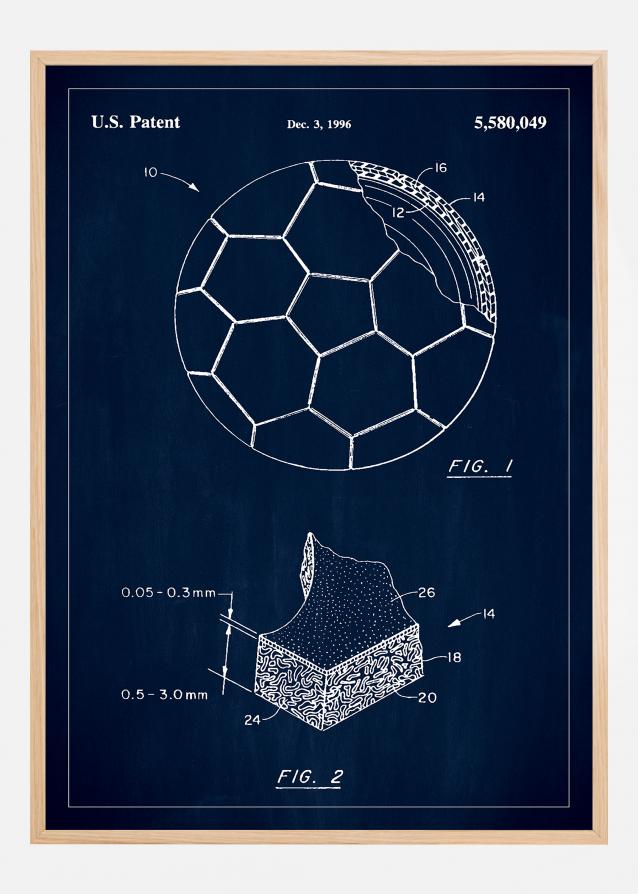 Patent Print - Football - Blue Póster