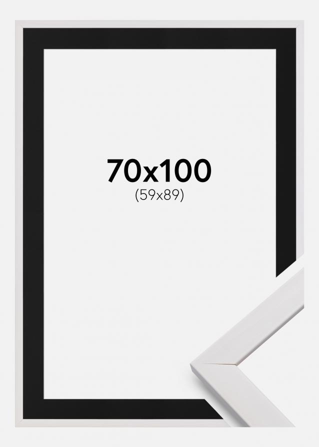 Moldura Stilren Branco 70x100 cm - Passe-partout Preto 60x90 cm