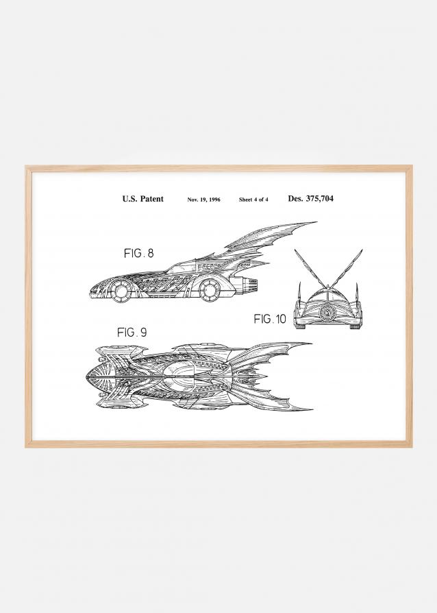 Desenho de patentes - Batman - Batmobile 1996 IIII Póster