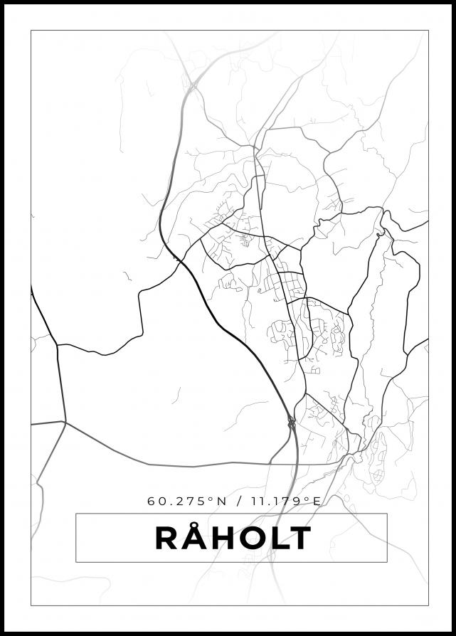 Mapa - Råholt - Cartaz Branco