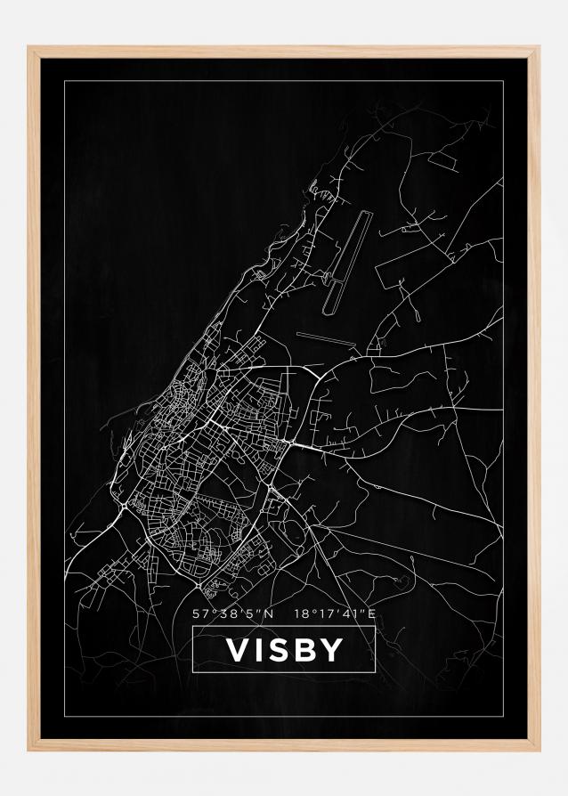 Mapa - Visby - Cartaz Preto