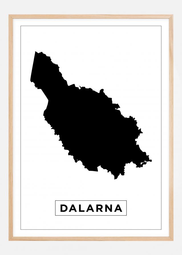 Mapa - Dalarna - Cartaz Branco