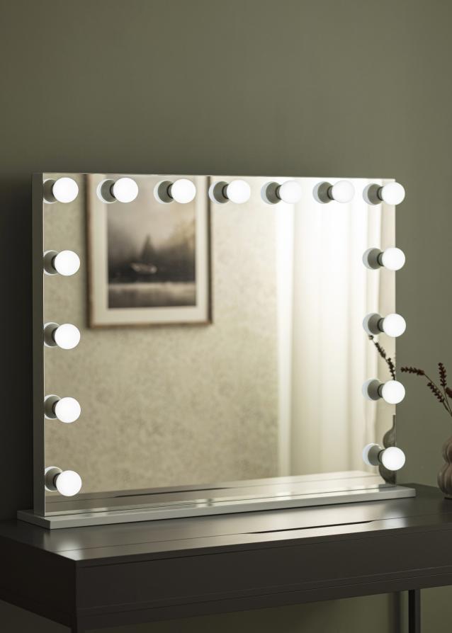 KAILA Espelho para toucador Hollywood Edge 15 E27 Branco 100x80 cm