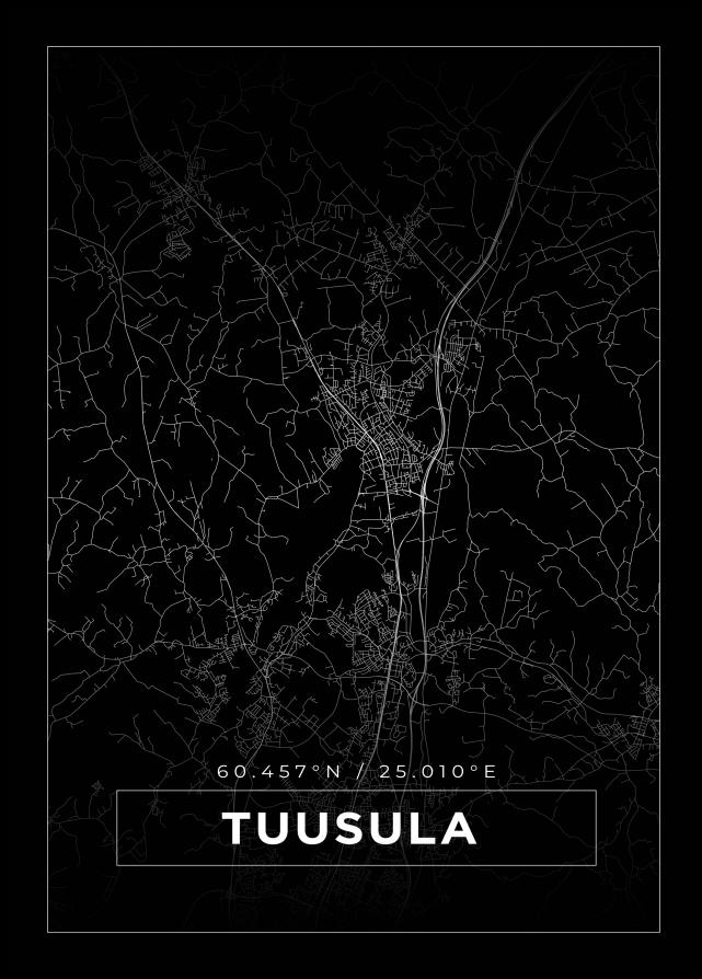 Mapa - Tuusula - Cartaz Preto
