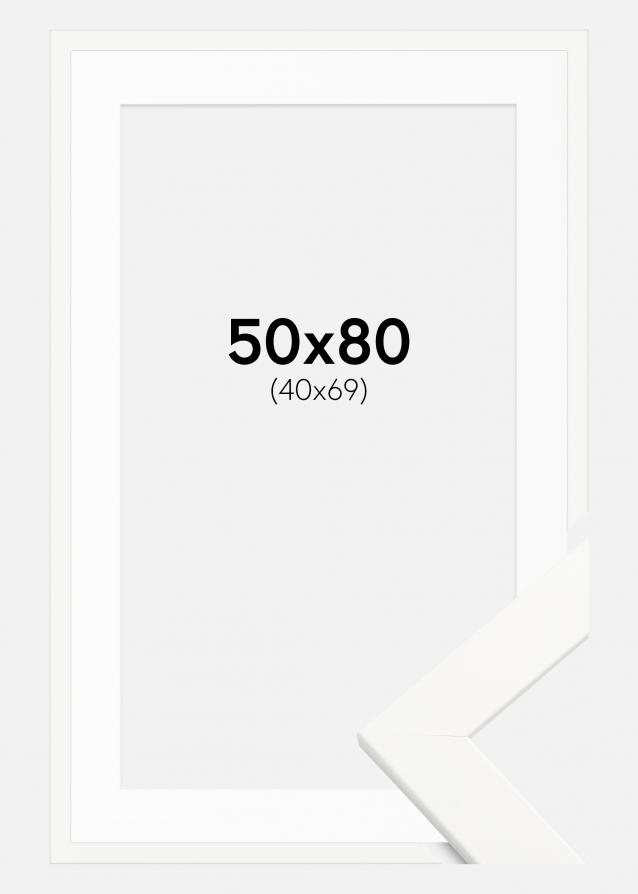 Moldura Trendline Branco 50x80 cm - Passe-partout Branco 41x70 cm