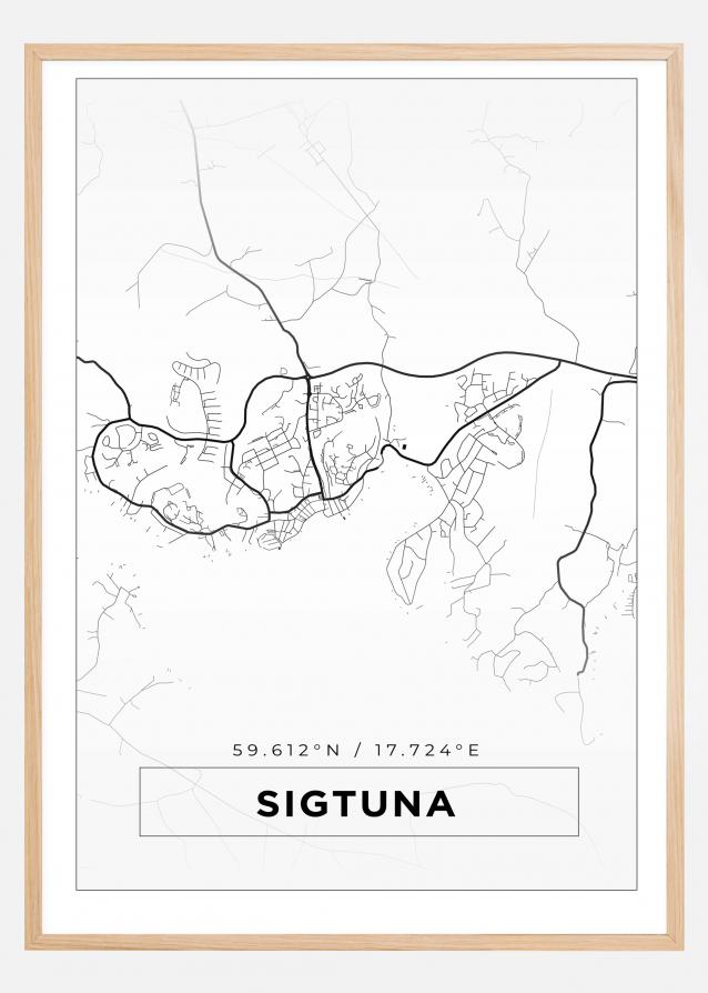 Mapa - Sigtuna - Cartaz Branco