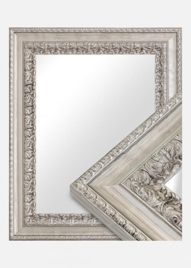Espelho Drottningholm Prateado III - Tamanho personalizável