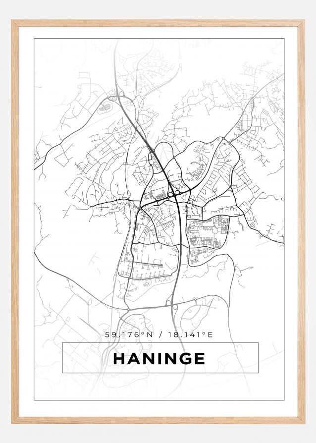 Mapa - Haninge - Cartaz Branco