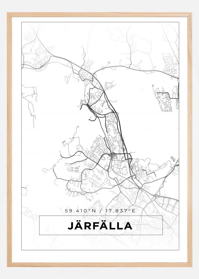 Mapa - Järfälla - Cartaz Branco