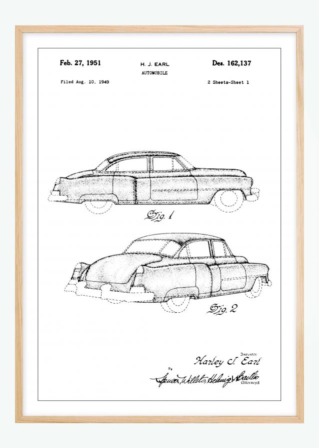 Desenho de patentes - Cadillac I Póster