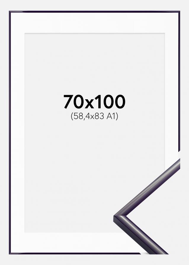 Moldura New Lifestyle Roxo-escuro 70x100 cm - Passe-partout Branco 59,4x84 cm