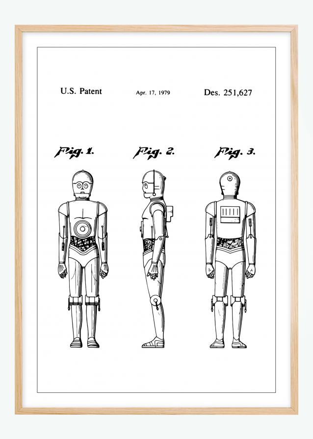 Desenho de patentes - Star Wars - C-3PO Póster