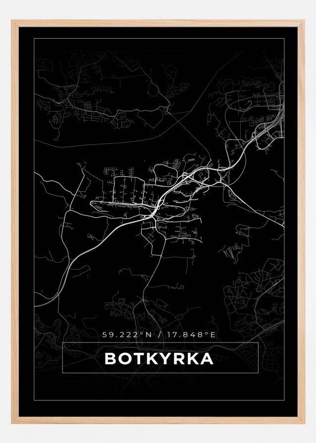 Mapa - Botkyrka - Cartaz Preto
