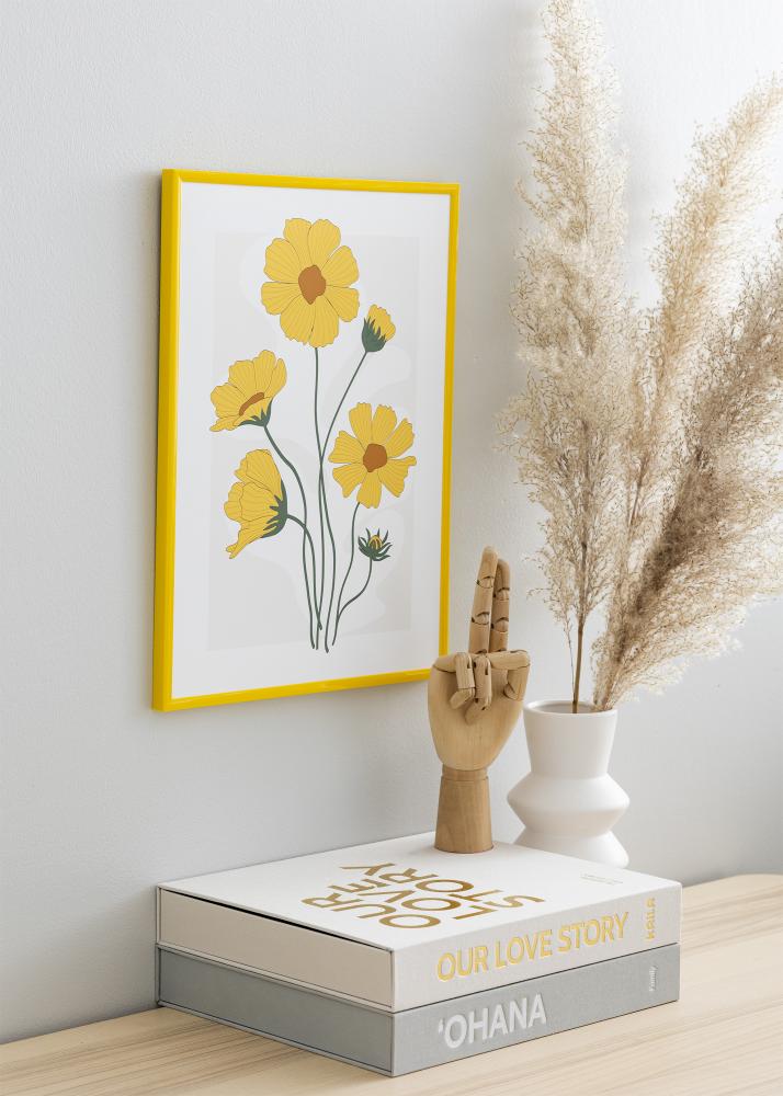 Moldura New Lifestyle Amarelo 40x50 cm - passe-partout Branco 31x41 cm