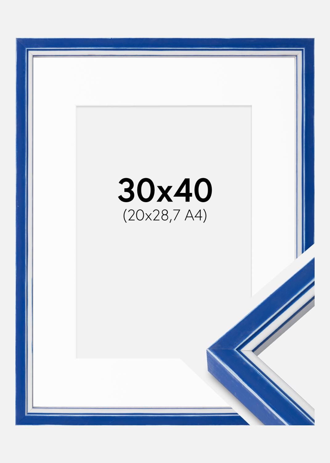 Product Image for Moldura Diana Azul 30x40 cm - passe-partout Branco 21x29,7 cm