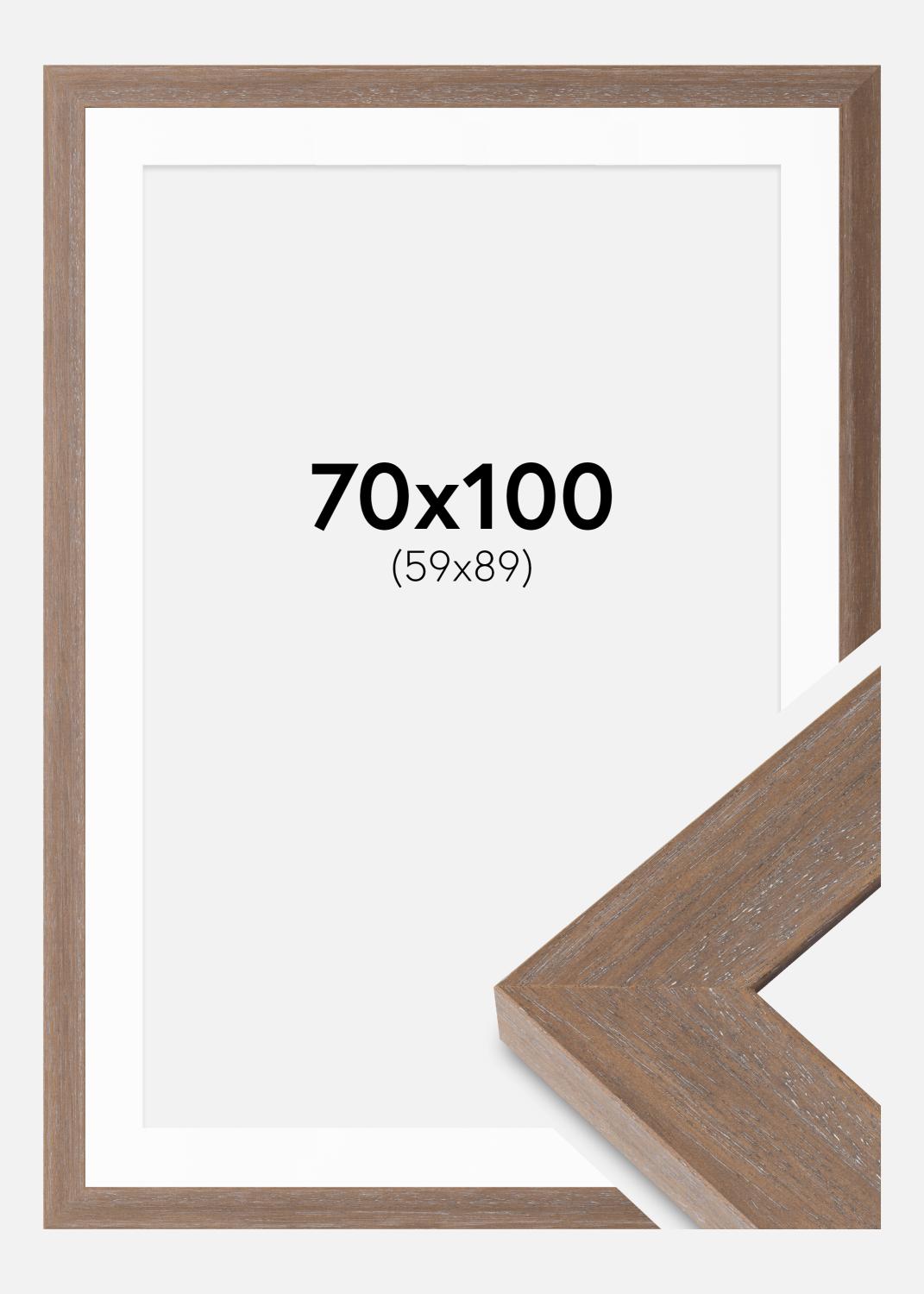 Product Image for Moldura Juno Cinza 70x100 cm - passe-partout Branco 60x90 cm