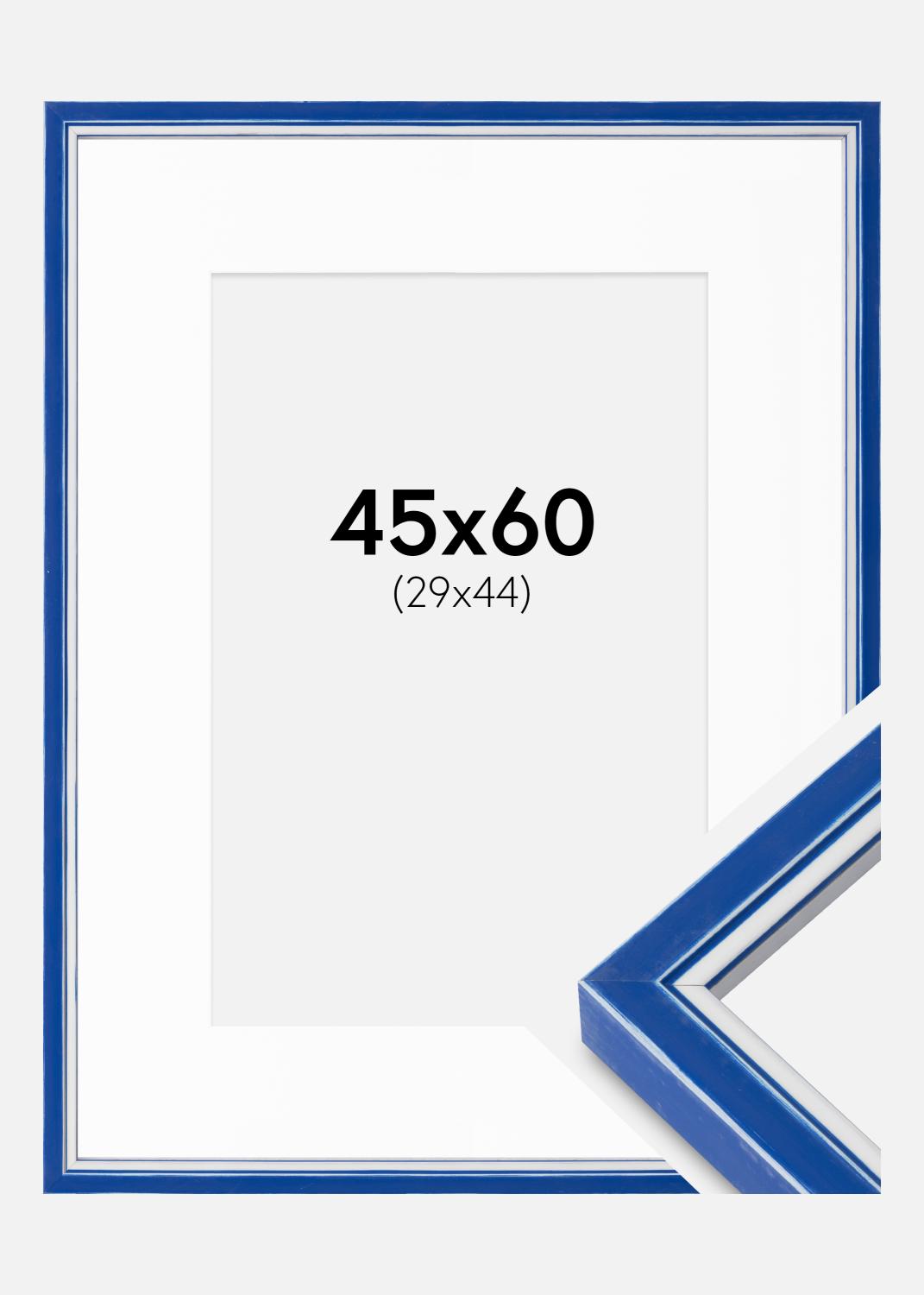 Product Image for Moldura Diana Azul 45x60 cm - passe-partout Branco 30x45 cm