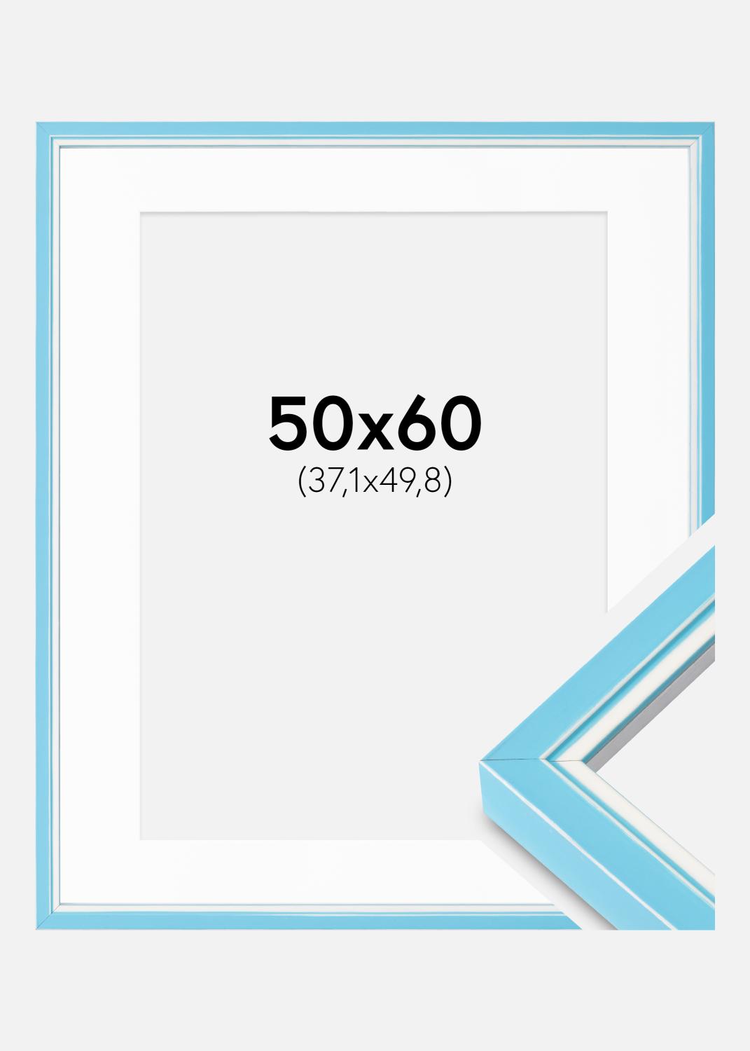 Product Image for Moldura Diana Azul Claro 50x60 cm - passe-partout Branco 15x20 inches