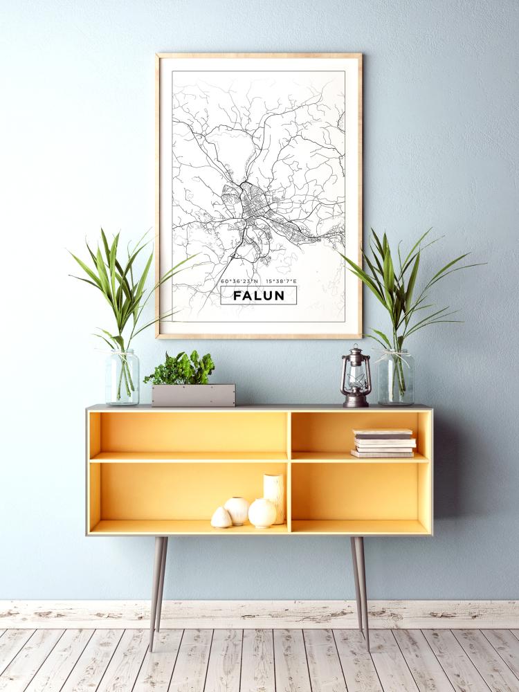 Mapa - Falun - Cartaz Branco