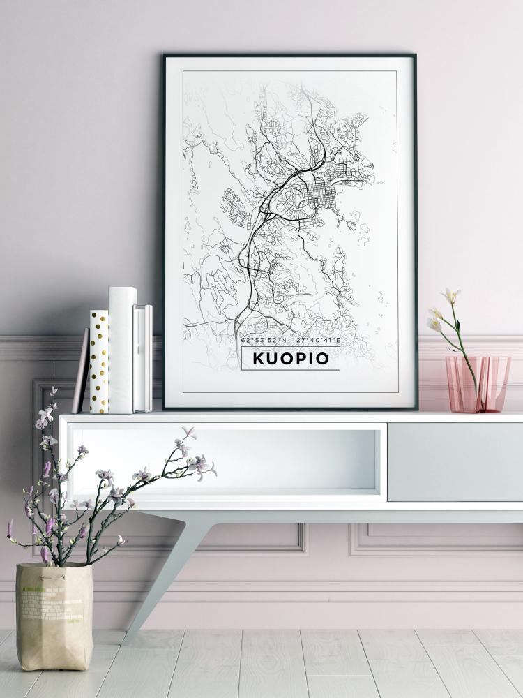 Mapa - Kuopio - Cartaz Branco