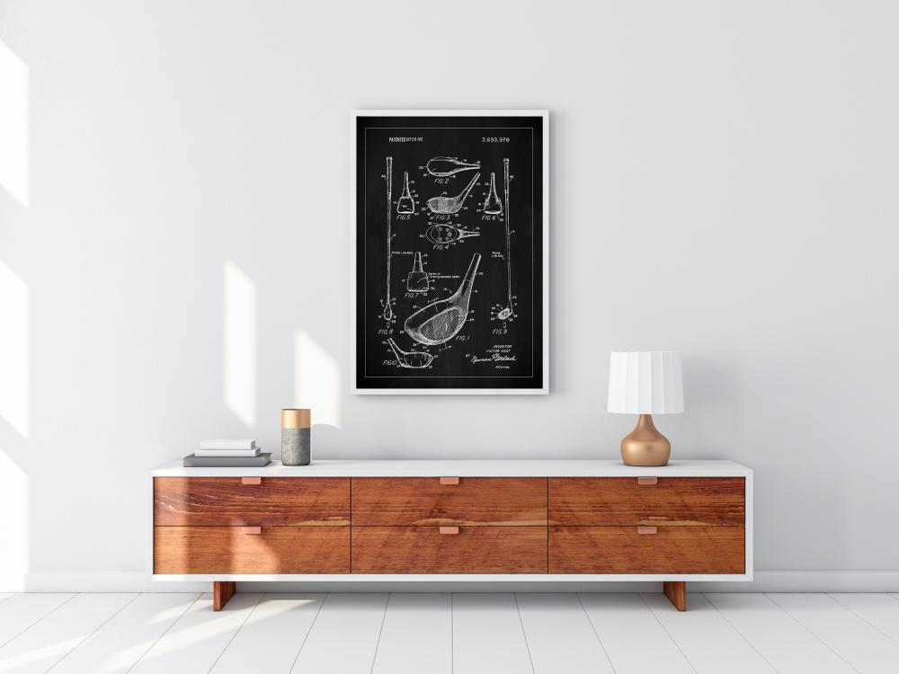 Patent Print - Golf Club - Black Póster