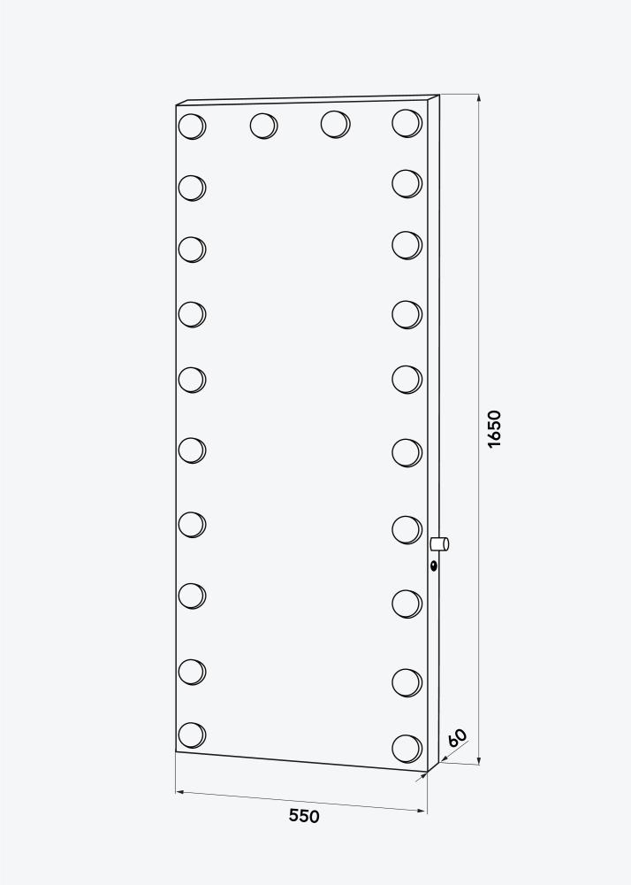 KAILA Espelho Tall LED Prateado 55x165 cm