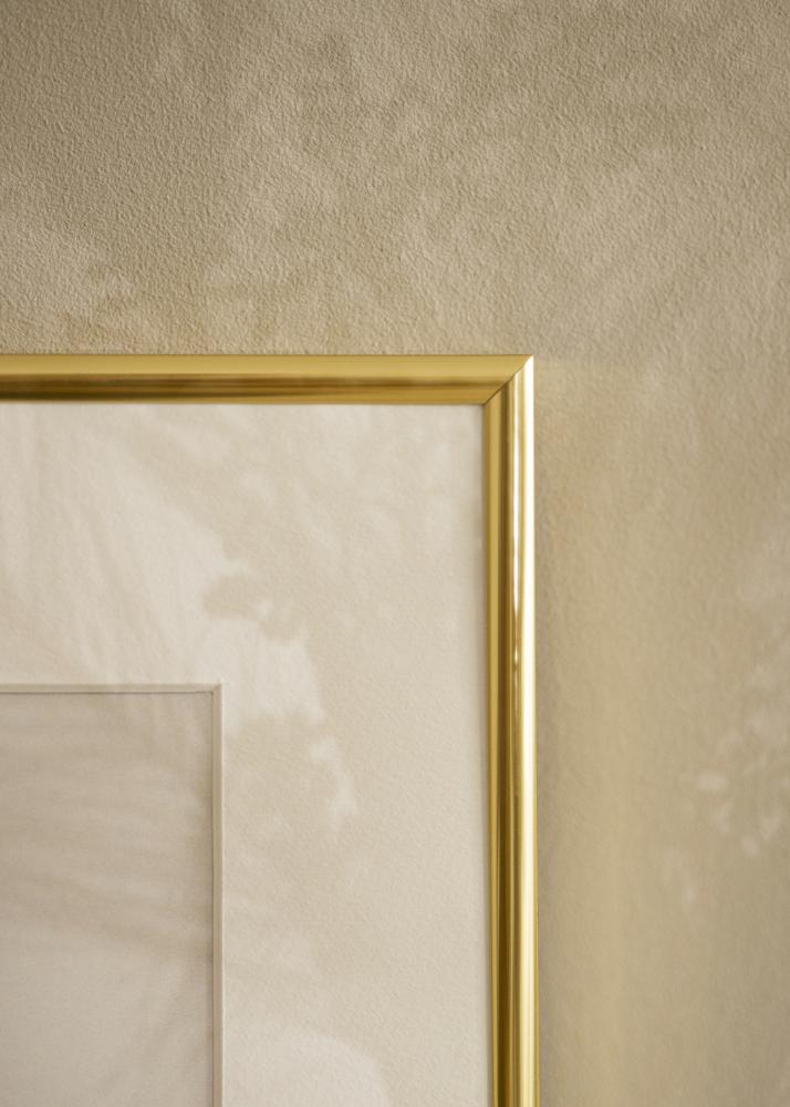 Moldura Victoria Dourado 50x70 cm - Passe-partout Branco 16x24 inches