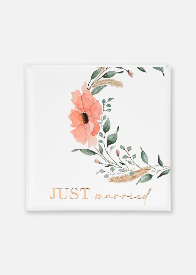 Just married Álbum de casamento - 30x31 cm (60 Páginas brancas / 30 folhas)