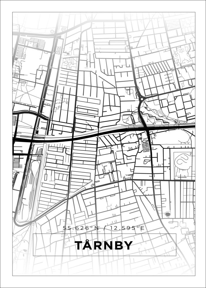 Mapa - Tårnby - Cartaz Branco