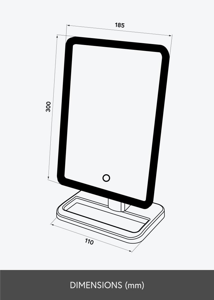 KAILA Espelho para toucador LED un.rip com coluna Bluetooth Branco 18x30 cm