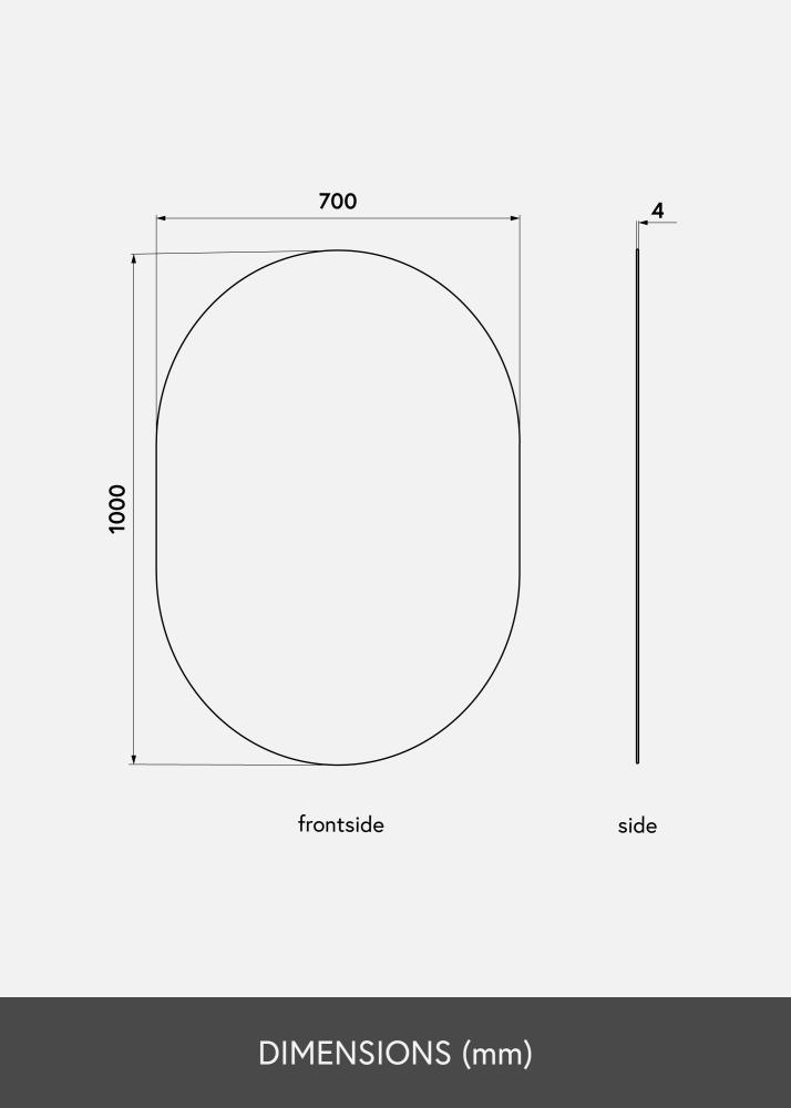 KAILA Espelho Oval Dfolha Bronze 70x100 cm