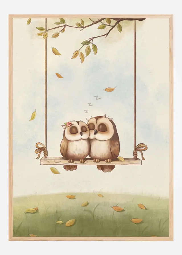 Owls in love Póster