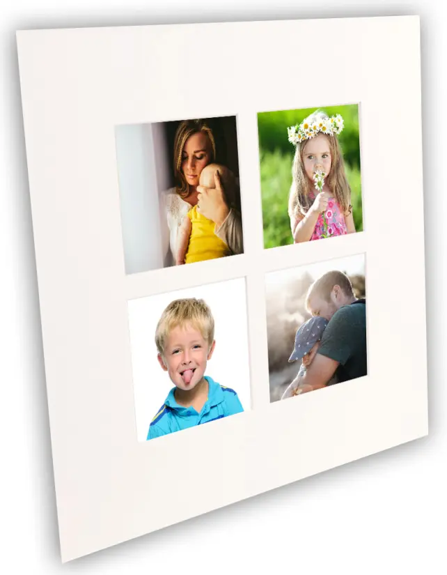 Passe-partout Branco 70x70 cm - Passe-partout p/ conjunto de 4 fotos (29x29 cm)