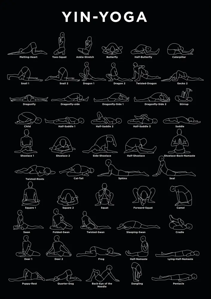 Yoga - B&W Póster