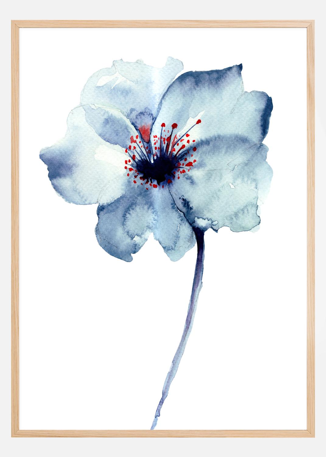 Product Image for Aquarelle Flower - Blue Póster (21x29.7 cm (A4))