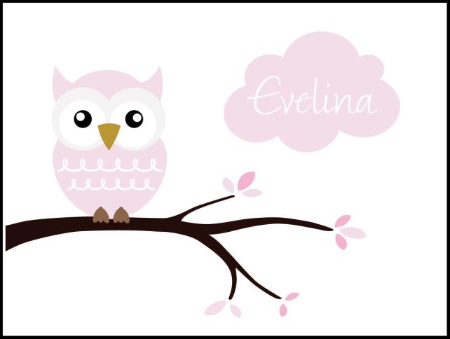 Owl Name Póster Pink