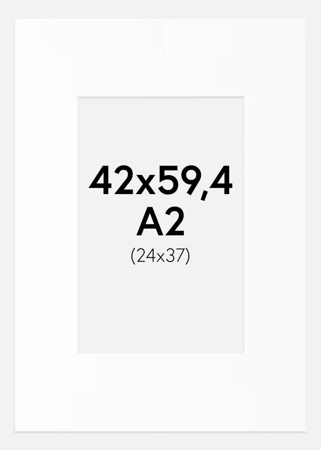 Passe-partout Branco Padrão (Bordo interior branco) A2 42x59,4 cm (24x37)
