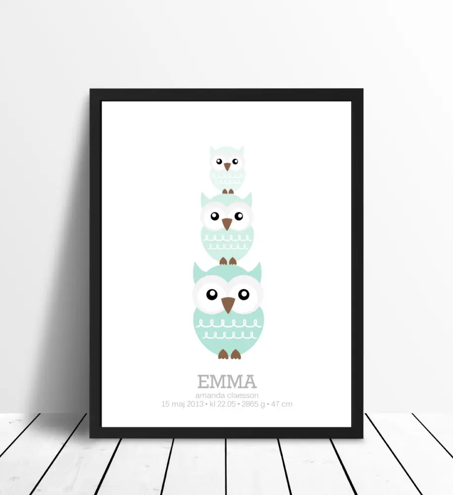 Owls Birth Póster II Green