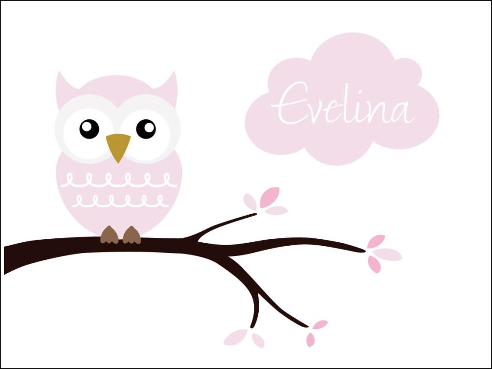 Owl Name Póster Pink