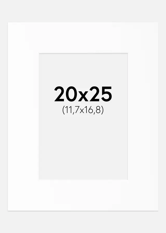 Passe-partout Branco Padrão (Bordo interior branco) 20x25 cm (11,7x16,8)